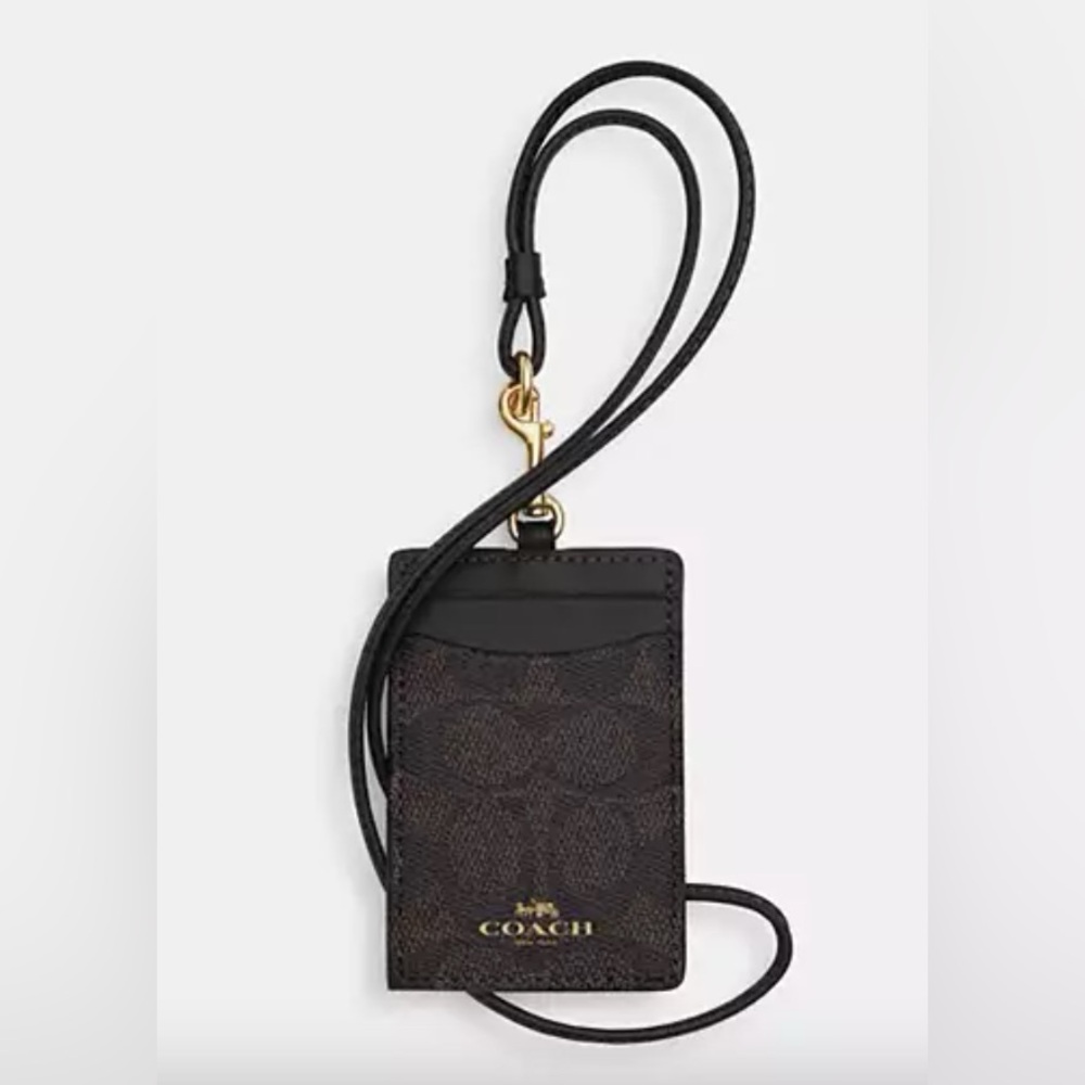 Coach Black ID Lanyard Holder